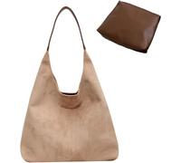 Sac Porté épaule Femme en Daim Cuir, Sac Fourre-tout Rétro Décontracté, Sac Hobo Vintage Souple, Sac à Bandoulière Tendance Grande Capacité pour Travail, Voyages, Shopping, léger, simple et de grande