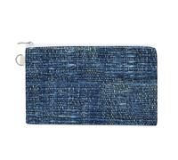 Sac portefeuille en toile, bleu jeans à texture plate, porte-monnaie à fermeture éclair, petit sac à cosmétiques