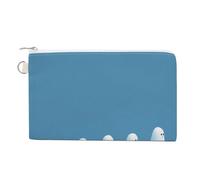 Sac portefeuille en toile, cinq fantômes de dessin animé, porte-monnaie, porte-monnaie à fermeture éclair, petite trousse de maquillage