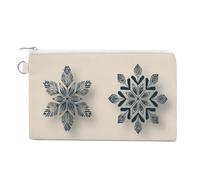 Sac portefeuille en toile, collection de 4 porte-monnaie uniques avec imprimé flocon de neige, porte-monnaie à fermeture éclair, petit sac à cosmétiques