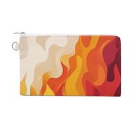 Sac portefeuille en toile, flammes abstraites et formes de fumée imprimées, porte-monnaie à fermeture éclair, petit sac à cosmétiques