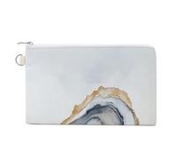 Sac portefeuille en toile, huître sur la moitié de la coquille, porte-monnaie imprimé aquarelle, sac à main à fermeture éclair, petit sac à cosmétiques