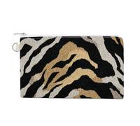 Sac portefeuille en toile, imprimé léopard zèbre, porte-monnaie, porte-monnaie à fermeture éclair, petit sac à cosmétiques
