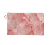 Sac portefeuille en toile, marbre rouge clair veines blanches imprimées, porte-monnaie à fermeture éclair, petit sac à cosmétiques
