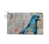Sac portefeuille en toile, motif colombe collage journal, graffiti, porte-monnaie, porte-monnaie, sac à main, petite trousse de maquillage