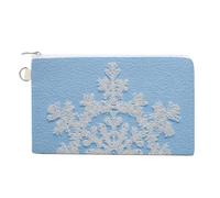 Sac portefeuille en toile, petit porte-monnaie imprimé flocon de neige, sac à main à fermeture éclair, petit sac à cosmétiques
