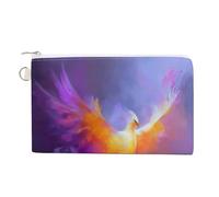 Sac portefeuille en toile, Phoenix aux couleurs pastel, porte-monnaie à fermeture éclair, petite trousse de maquillage