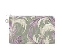 Sac portefeuille en toile, plumes de caille aériennes imprimées, porte-monnaie à fermeture éclair, petit sac à cosmétiques