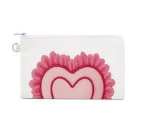 Sac portefeuille en toile, rose cœur fleur encadrée, porte-monnaie, sac à main, petite trousse de maquillage