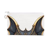 Sac portefeuille en toile, sac à main avec imprimé masque chauve-souris, fermeture éclair, petit sac à cosmétiques