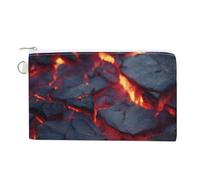 Sac portefeuille en toile, surface de pierre de lave foncée, porte-monnaie avec fermeture éclair, petit sac à cosmétiques