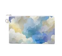 Sac portefeuille en toile, texture abstraite semblable à un nuage, porte-monnaie à fermeture éclair, petit sac à cosmétiques