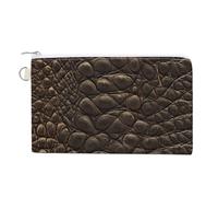 Sac portefeuille en toile, texture peau de crocodile ancien, porte-monnaie à fermeture éclair, petit sac à cosmétiques