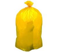 Bruneau Sac Poubelle, Jaune, 110L, Lot de 200