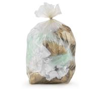 Sac poubelle 110L recyclé - Transparent - Lot de 200