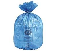 Sac poubelle 30 litres bleu NF - paquet de 100
