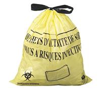Sac poubelle 50 litres NF Déchets hospitaliers à liens coulissants Hostosacs jaune - 500 sacs