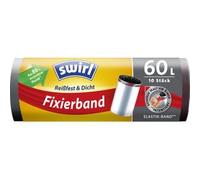 Sac poubelle, avec bande de fixation, 35 litres, noir