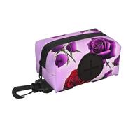 Sac poubelle de voyage pour animal domestique avec roses rouges et violettes. Indispensable pour la randonnée ou le camping à la campagne. Vous garantit une expérience agréable
