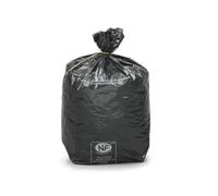 Sac poubelle économique 30L en plastique recyclé - Noir - Lot de 500