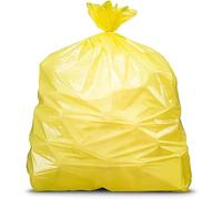Sac Poubelle Jaune 100l | 50 Sacs Poubelles 100 Litres (2 Rouleaux de 25 Sacs Jaunes) | Très Résistant (30 µ) et Etanche | Déchets non Alimentaires | Fermeture Lien à Nouer | Tri Sélectif