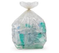 Sac poubelle recyclé 130L transparent - Lot de 200