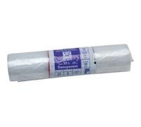 Sac poubelle transparent - 30 L - 22 microns - x50