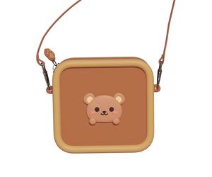 Sac pour appareil photo en silicone ours marron, beige, noir TU
