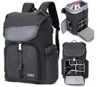 Sac Pour Appareil Photo En Toile Professional Pour Appareil Photo Slr/Dslr Canon Nikon Sony Pentax Objectif Étanche Avec Compartiment Pour Ordinateur,Noir