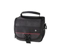 Hama Sac pour appareil photo Valletta Taille 100 – boîtier compact, sangle, rabat – Noir/Rouge