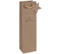 Sac pour bouteille 'Christmas tree', carton kraft