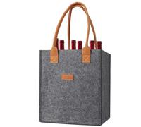 Sac pour bouteille de vin en feutre, sac de transport en feutre - 6 compartiments, porte-bouteille réutilisable pour vêtements de sport, sac de transport pour voyage, gris, Voir description, Voir