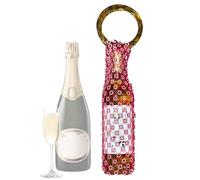 Sac Pour Bouteille De Vin - Fourre-tout De Voyage Avec Strass Intégrés, Sac À Vin En Maille, Support Réutilisable Texturé Floral | Sacs De Rangement De Champagne À Poignée En Résine Élégante, Pour Piq