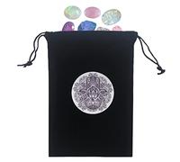 Sac pour cartes de tarot - Étui pour cartes Oracle 4,7 x 6,9 pouces | Sac à dés avec cordon de serrage, porte-carte de tarot, pochettes à bijoux, sacs cadeaux à main Delr