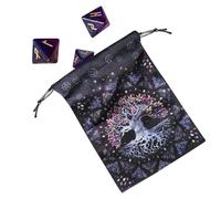 sac pour cartes de tarot | Rangement en flanelle imprimée avec cordon de serrage | Parfait pour les jeux de tarot, les cartes Oracle, les dés et les runes, multicolore, 91, Unisexe