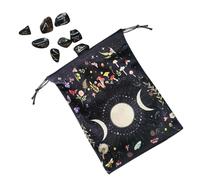 Sac pour cartes de tarot - Support en velours phases de la lune, imprimé arbre de vie | 12 x 7,09 pouces Sac cube Oracle Deck runes Pierres précieuses Stockage Portable Cadeau spirituel