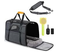 Sac pour chien et chat - Boîte de transport avec sac de transport pour chat - Approuvé par Airline - Pour chiens et chats de moins de 20 kg - Avec brosse d'épilation à harnais