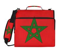 Sac pour classeur à 3 anneaux avec fermeture éclair et drapeau du Maroc