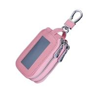 Sac pour clé de voiture - 9 x 5 cm en cuir synthétique pour télécommande - Étui de protection transparent robuste | Pochette multifonction à double fermeture éclair pour ranger des pièces de monnaie