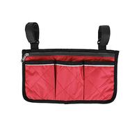 Sac pour fauteuil roulant, sac latéral pour fauteuil roulant, sac de transport pour fauteuil roulant, sac organisateur multifonctionnel pour accoudoirs (rouge vin)
