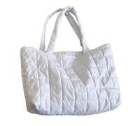 Sac pour femme décontracté avec poignée supérieure - Grande capacité - Style coréen - Sac à main matelassé pour femme - Grande capacité - Poignée supérieure - Simple sous les bras, blanc, One Size