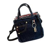 Sac pour femme Lavage Vieux Denim Messenger Sac Tendance Épaule Rétro Sac à Main Tout Correspondance Crossbody Rétro Épaule pour Femmes Quotidien Haut, a