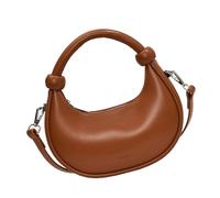 Sac pour femme style coréen bandoulière en cuir PU petit sac à main mode messagers demi-lune en cuir PU pour femmes petit sac à main demi-lune, marron, One Size