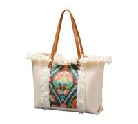 Sac pour femme style ethnique plage glands poignée supérieure grande capacité sac à main toile assortie cadeau femme plage style ethnique shopping grande capacité toile pour le quotidien, Yx240008 1