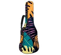 Sac pour guitare acoustique 108 x 42 x 12 cm, imperméable avec couche de protection, plusieurs poches, motif feuilles tropicales, Multicolore #01, 42.9x16.9x4.7 in, Sac pour guitare