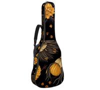Sac pour guitare acoustique avec 2 poches - Bandoulière réglable et crochet arrière - Convient pour guitares électriques, basses et guitares classiques, Décoration de balai d'Halloween, 42.9x16.9x4.7