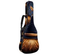 Sac pour guitare acoustique avec 2 poches - Bandoulière réglable et crochet arrière - Convient pour guitares électriques, basses et guitares classiques, Décoration de balai d'Halloween, 42.9x16.9x4.7