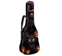 Sac pour guitare acoustique avec bandoulière réglable et crochet arrière, convient pour guitares électriques, basses, guitares classiques, ukulélé, motif citrouille 85, 106,7 cm, 106,7 cm, Chat