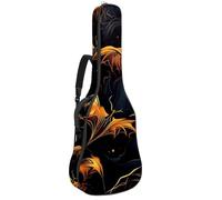 Sac pour guitare acoustique avec bandoulière réglable et crochet arrière, convient pour guitares électriques, basses, guitares classiques, ukulélé, motif château d'Halloween 106,7 cm, Motif château
