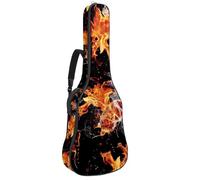Sac pour guitare acoustique avec bandoulière réglable et crochet arrière, convient pour guitares électriques, basses, guitares classiques, ukulélé, 106,7 cm, Imprimé feu de hockey artistique,